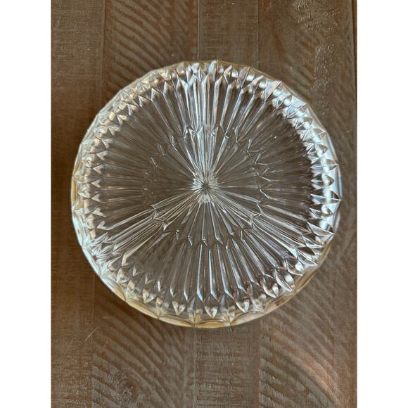Mid Century Leonard Silver Plate Crystal Divided Bowl Nut Candy Dish 8.75x1.75 - Picture 5 of 7